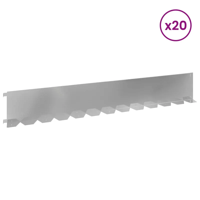 Vejo kraštas 20 pcs 102 x 15 x 4 cm Plienas Sidabrinė