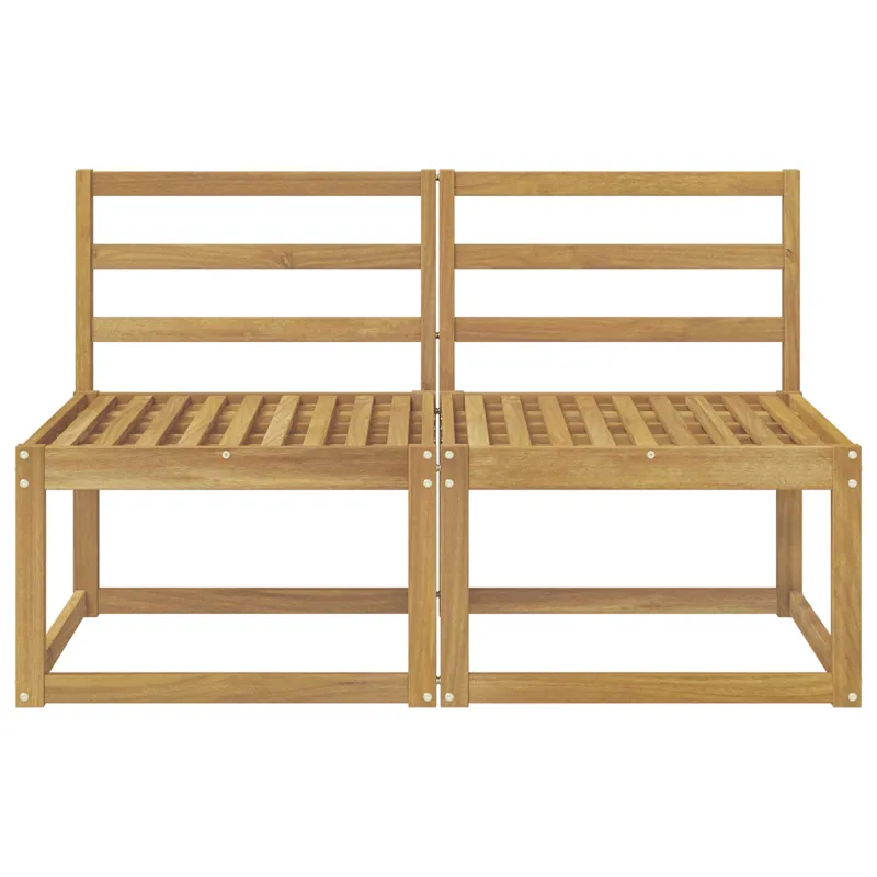 2 Vienetas Lauko Vidurinis Sofa Kietos akacijos mediena Balta