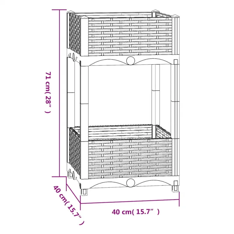 Aukštas lovelis, 40x40x71cm, polipropilenas