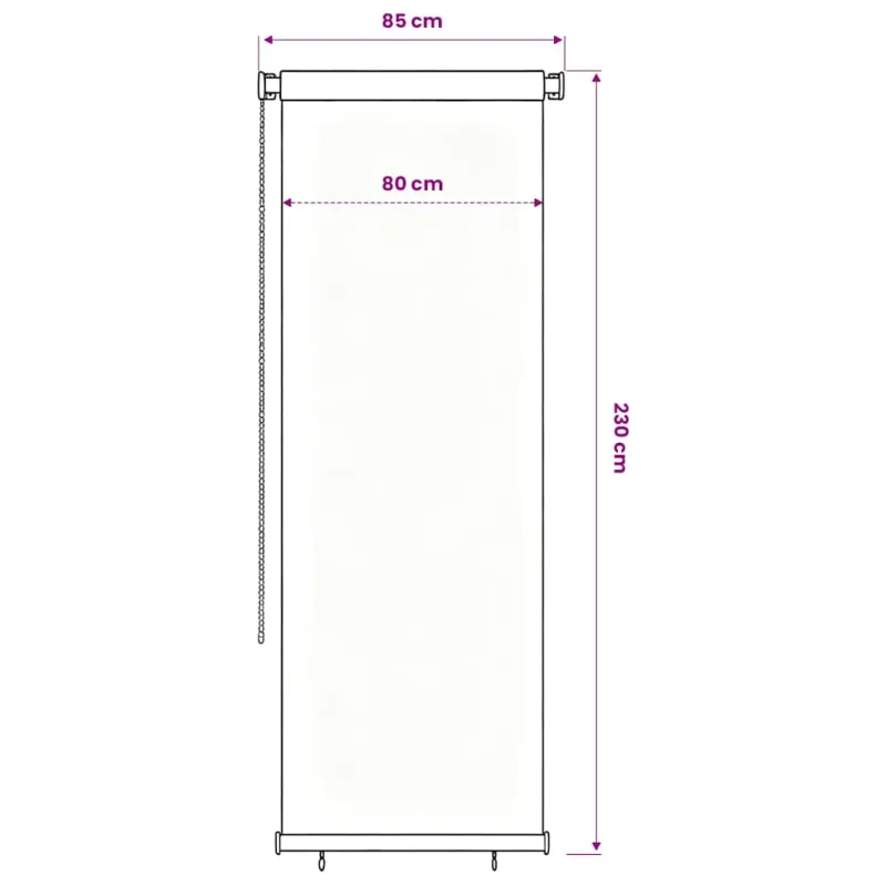 Lauko roletas, mėlynos spalvos, 80x230cm, HDPE