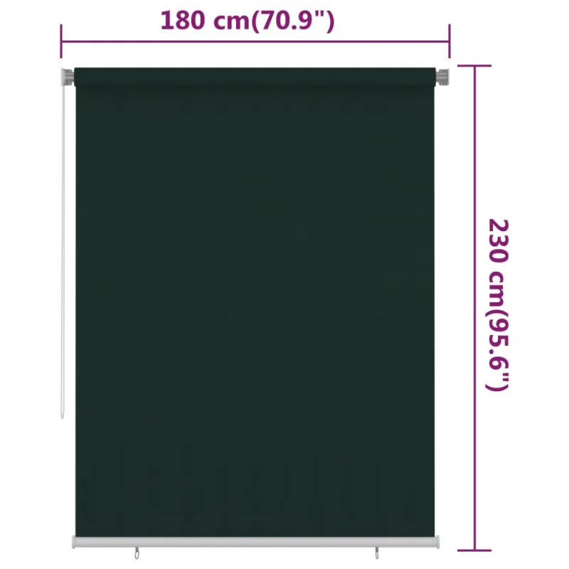 Lauko roletas, tamsiai žalios spalvos, 180x230cm, HDPE