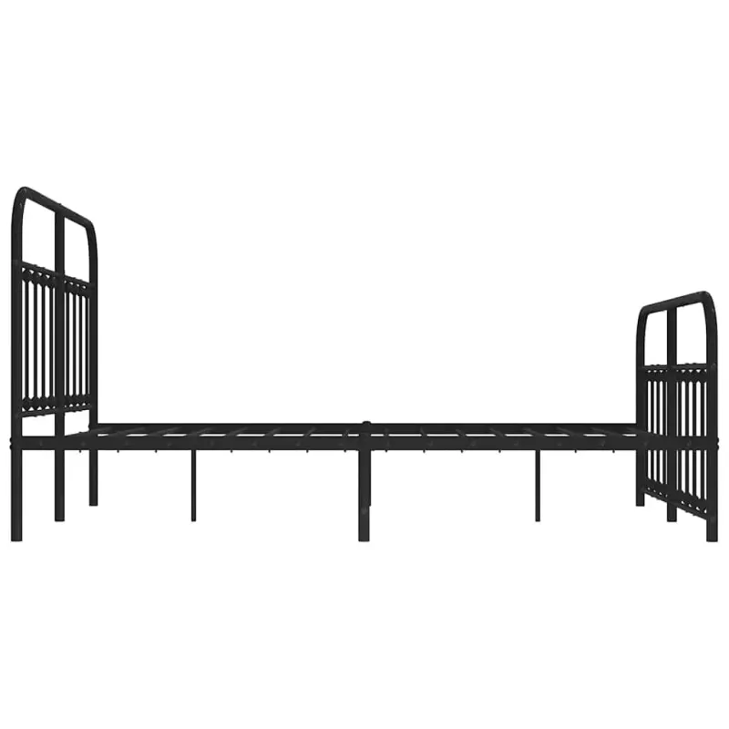 Lovos rėmas su galvūgaliu/kojūgaliu, juodas, 150x200cm, metalas