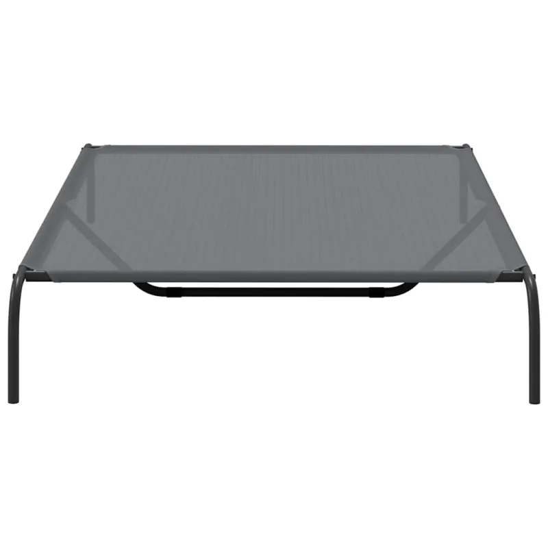 paaukštinta šunų lova, pilka 150x90x20 cm tekstilės ir plieno