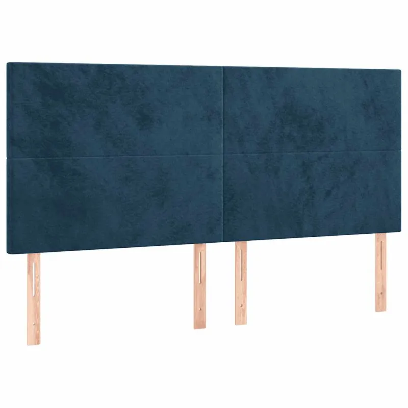 Galvūgalis su LED, tamsiai mėlynas, 160x5x118/128cm, aksomas