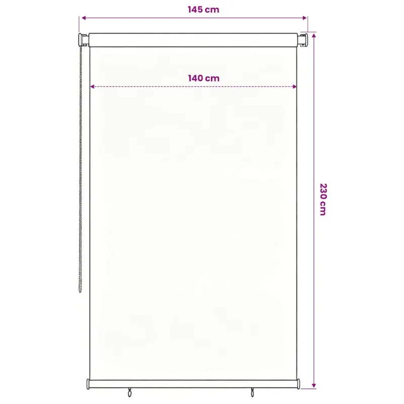 Lauko roletas, tamsiai žalios spalvos, 140x230cm, HDPE