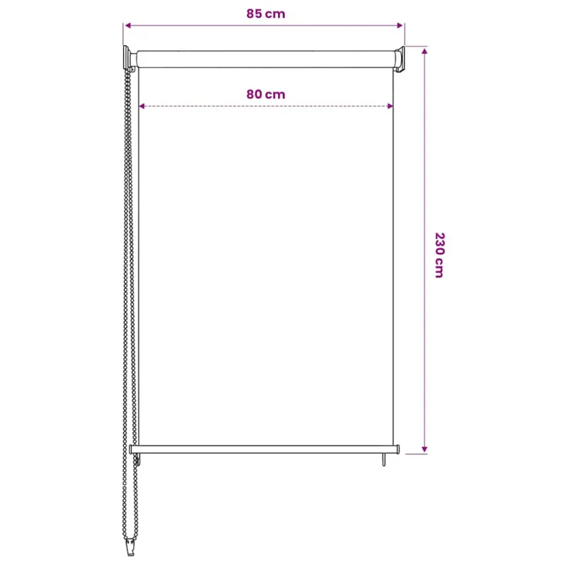 Lauko roletas, smėlio spalvos, 80x230cm