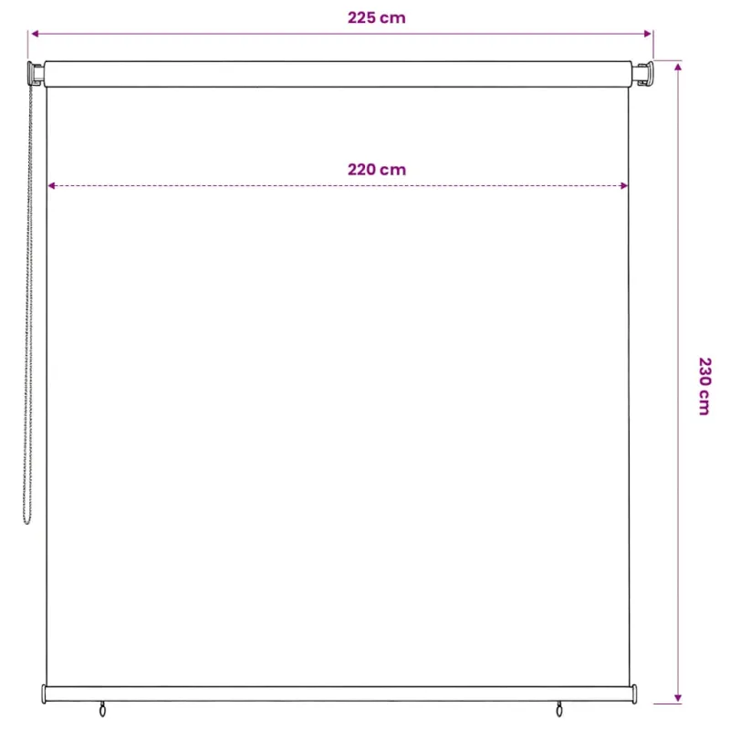 Lauko roletas, terakota spalvos, 220x230cm, HDPE