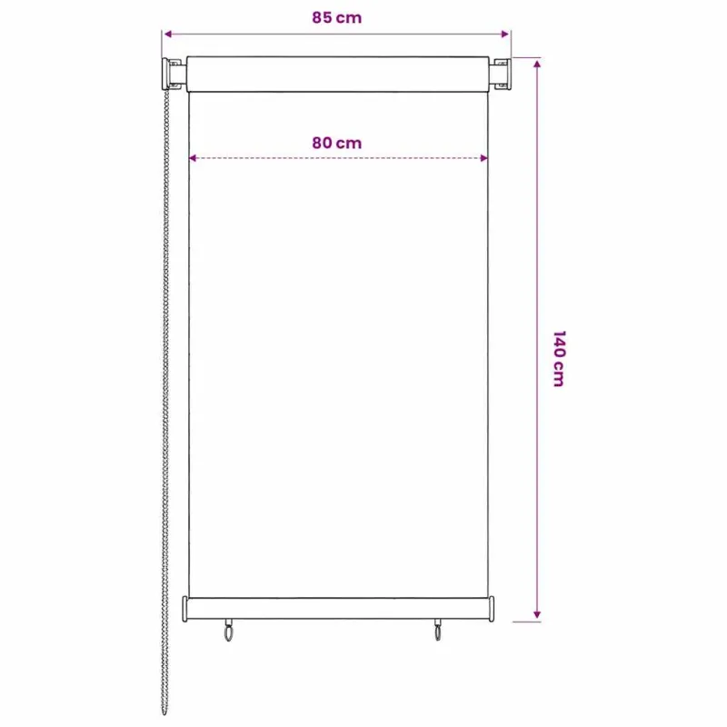 Lauko roletas, tamsiai žalios spalvos, 80x140cm, HDPE