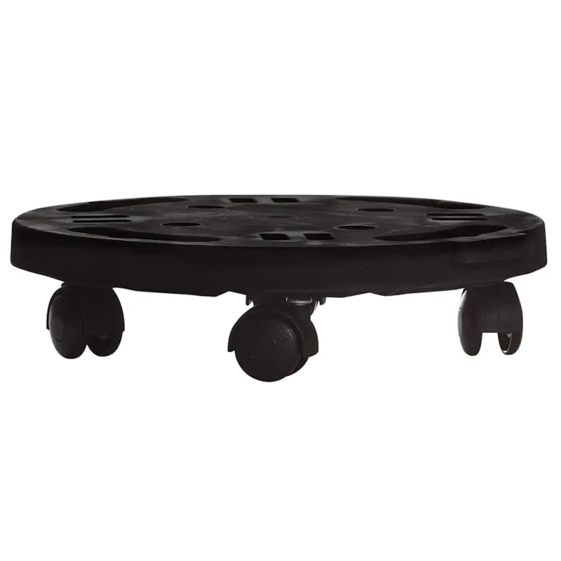 Augalų padėklai su ratukais, 5vnt., juodi, 30cm, 170kg