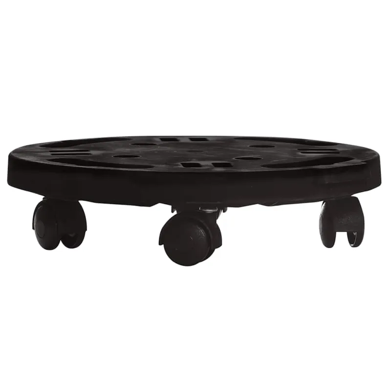 Augalų padėklai su ratukais, 2vnt., juodi, 30cm, 170kg