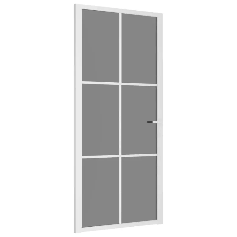 Vidaus durys, baltos, 93x201,5cm, ESG stiklas ir aliuminis