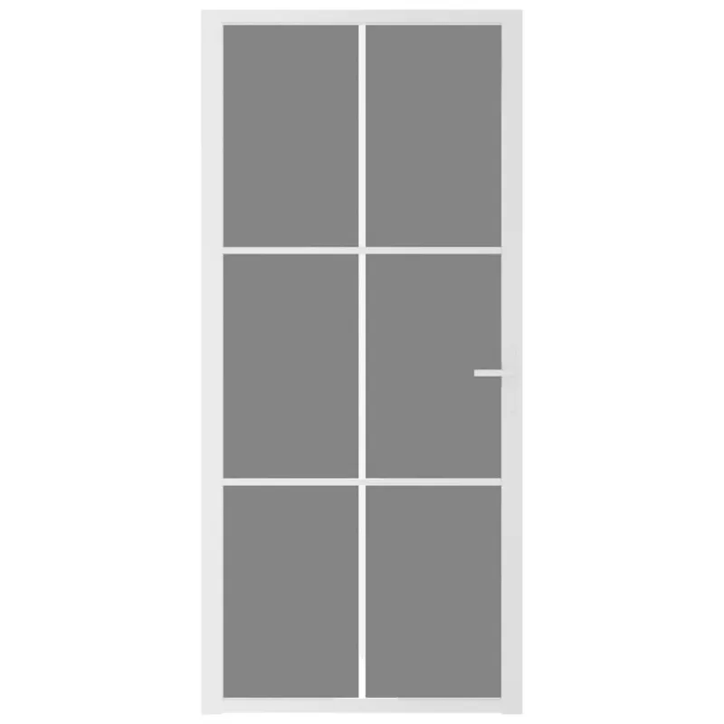 Vidaus durys, baltos, 93x201,5cm, ESG stiklas ir aliuminis