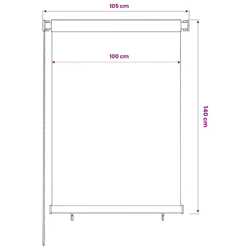 Lauko roletas, rudos spalvos, 100x140cm, HDPE