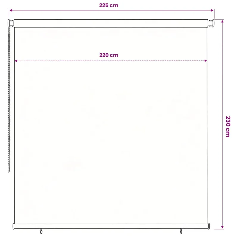 Lauko roletas, rudos spalvos, 220x230cm, HDPE