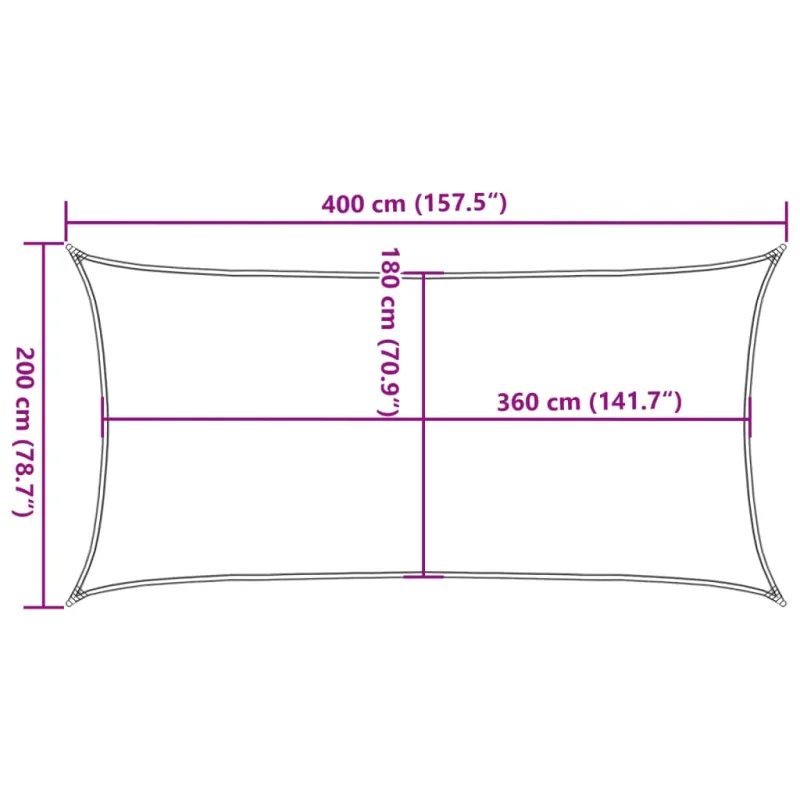 Uždanga nuo saulės, oranžinės spalvos, 2x4m, HDPE, 160g/m²