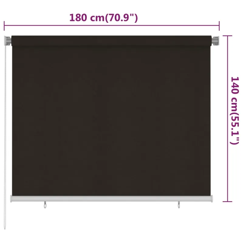Lauko roletas, rudos spalvos, 180x140cm, HDPE