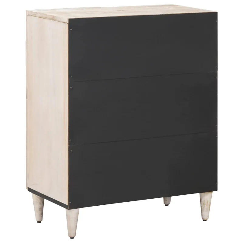 Sandėliavimo komodas Balta 60 x 33,5 x 75 cm Kietas mango medis