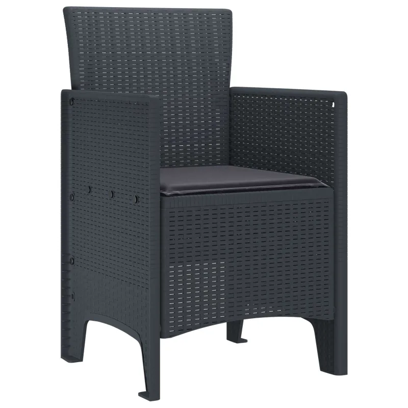Sodo Kėdė 2 pcs Antracitas 53 x 49 x 85 cm Polipropilenas