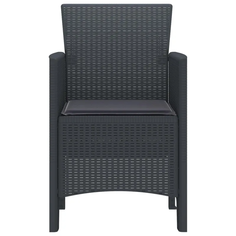Sodo Kėdė 2 pcs Antracitas 53 x 49 x 85 cm Polipropilenas