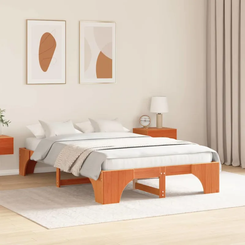 Lovos rėmas Vaško ruda 135 x 190 cm Kietos pušies mediena