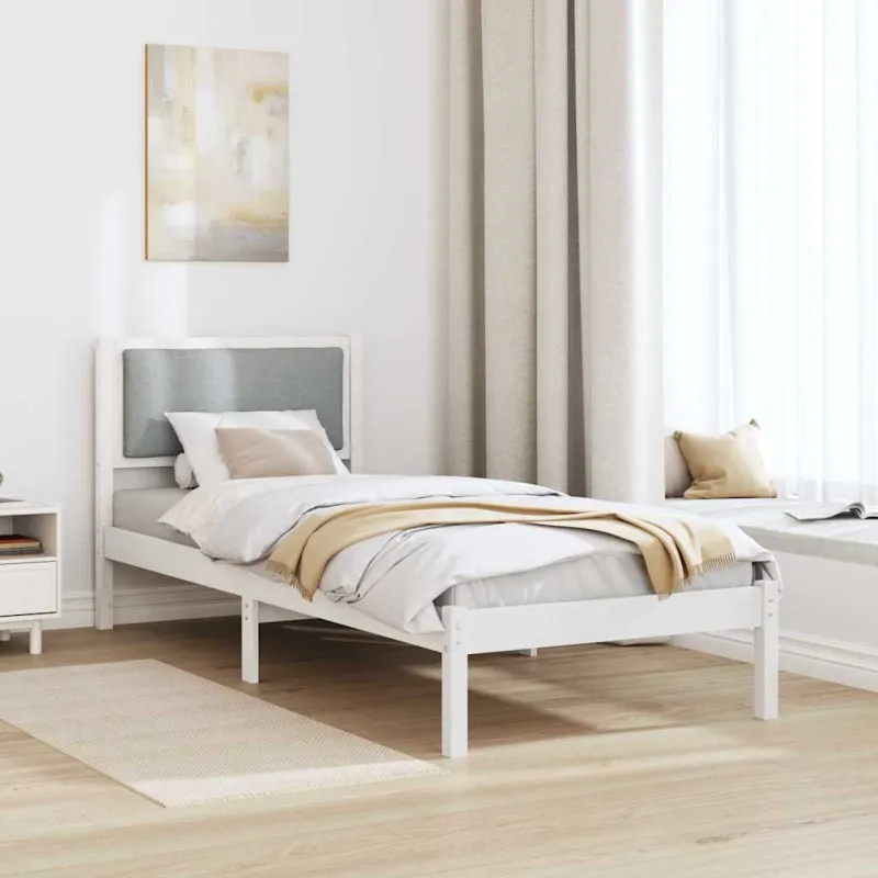Lovos rėmas Šviesiai pilka 80 x 190 cm Kietos pušies mediena