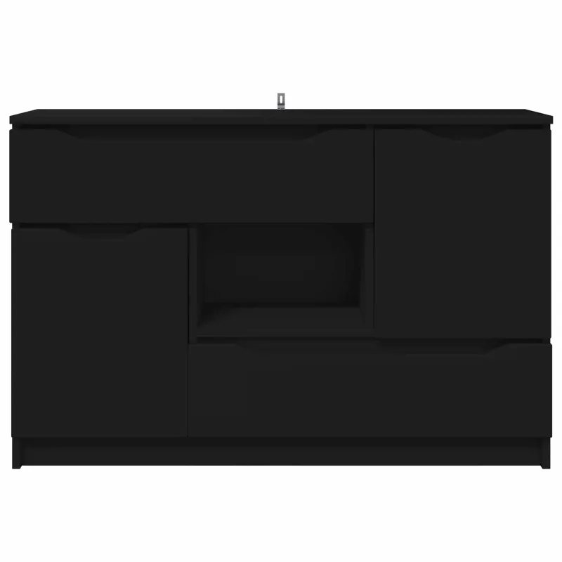 Kabalas su stalčių Juoda 100 x 30 x 65,6 Apdirbta mediena