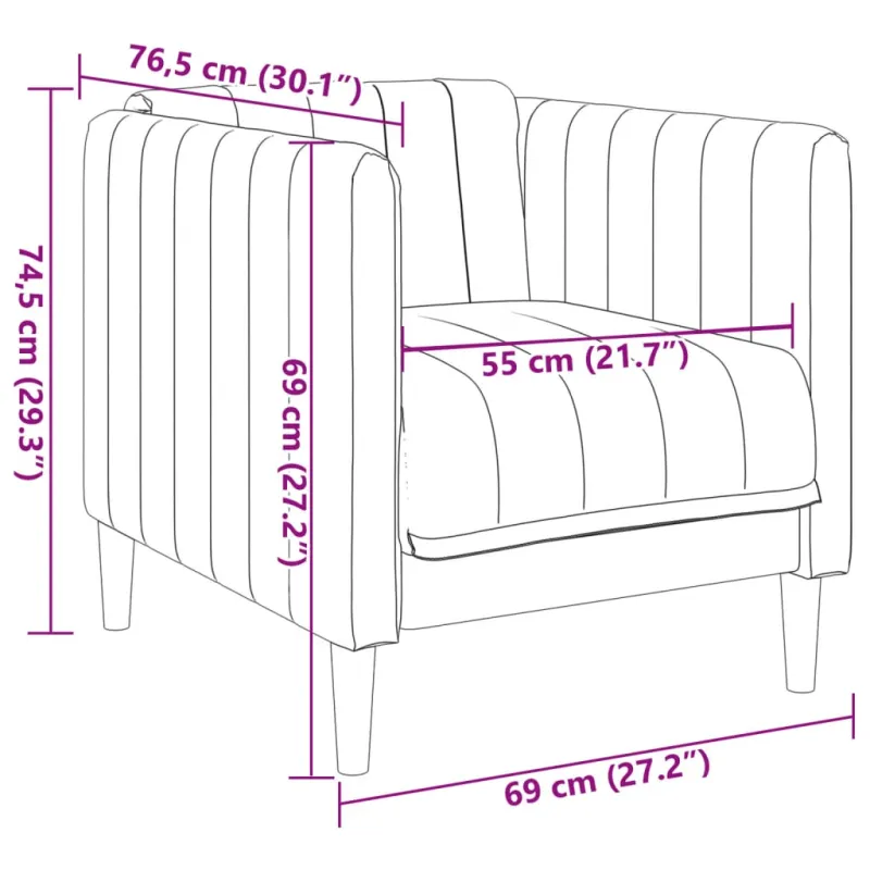 Sofa kėdė, rudos spalvos, dirbtinė versta oda