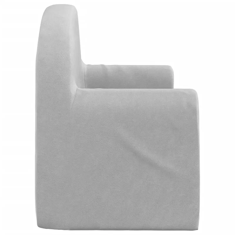 Vaikiška dvivietė sofa, šviesiai pilka, minkštas pliušas
