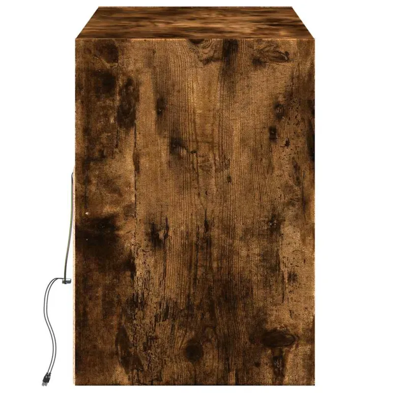 Sieninė TV spintelė su LED lemputėmis, dūminė, 130x31x45 cm