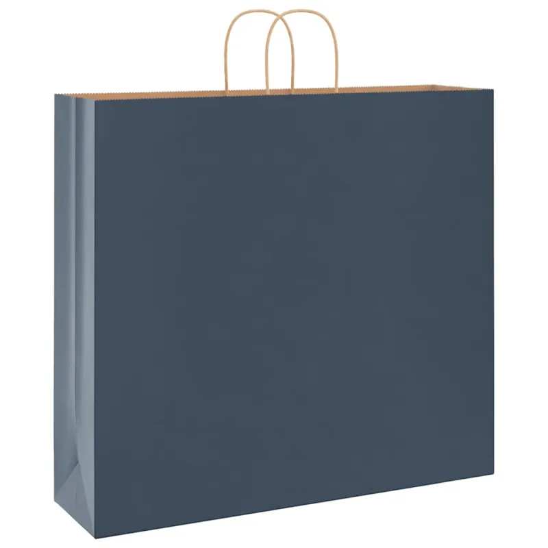 Popieriniai maišeliai 250vnt. su rankenomis, mėlynas 54x15x49cm