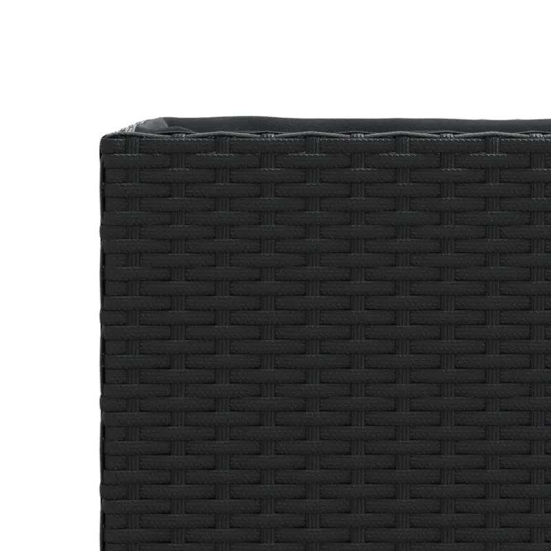 Sodo loveliai su ratukais, 2vnt., juodi, 107x32x38cm, ratanas