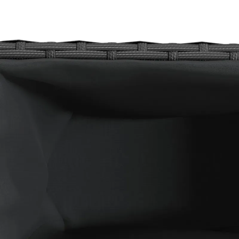 Sodo loveliai su ratukais, 2vnt., juodi, 107x32x38cm, ratanas