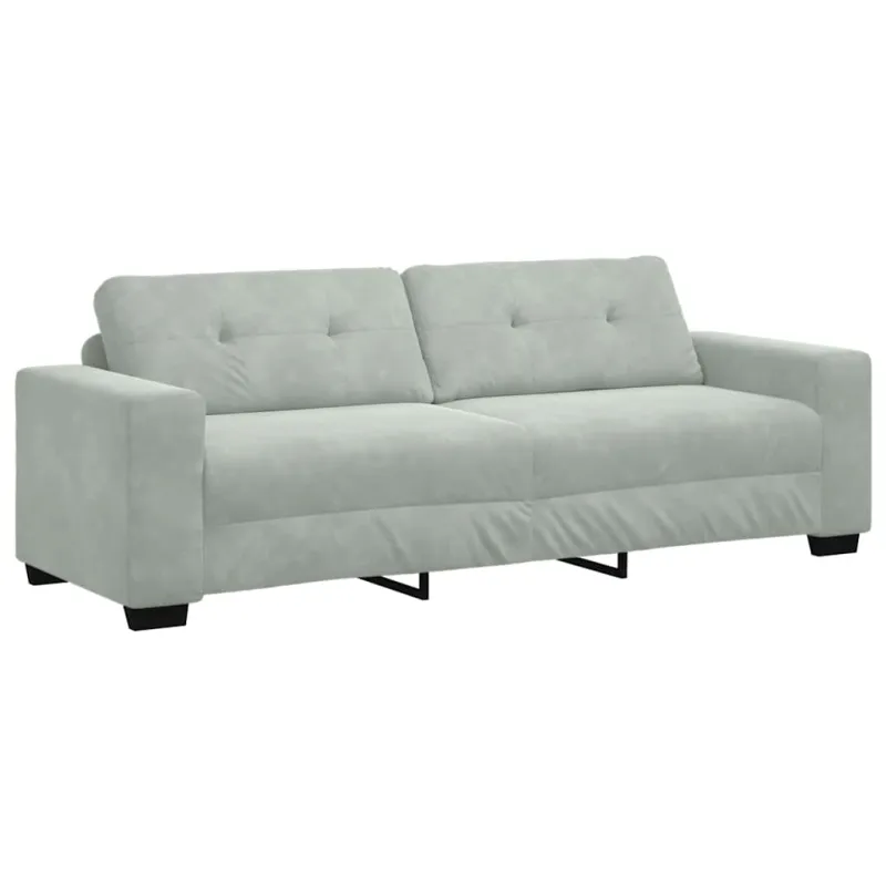 Sofos komplektas 3 pcs Šviesiai pilka 221 x 80 x 80 cm Aksomas