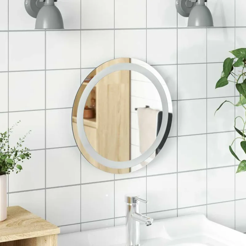 Vonios kambario veidrodis su LED, 40cm, apskritas