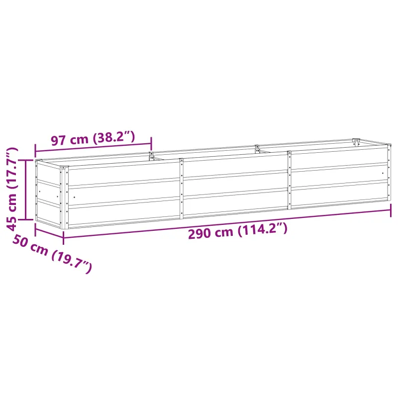 Lovelis Pastelinė žalia 290 x 50 x 45 cm Cinkuota plienas