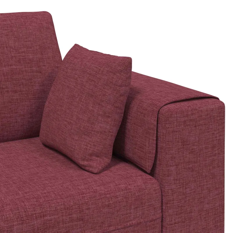 Sofa su pagalve 3 pcs Vyno raudona audinys