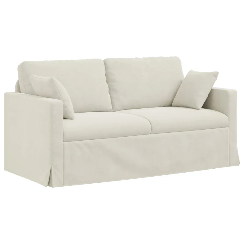 Sofos komplektas 2 pcs Kreminė 158 x 78 x 80 cm Aksomas