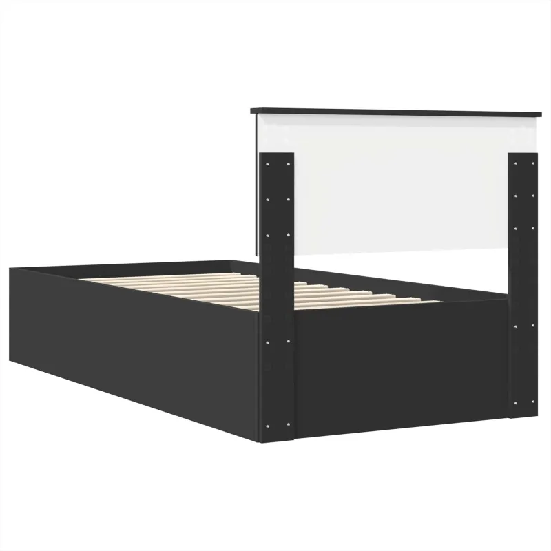 Lovos rėmas su galvūgalio Juoda 90 x 190 cm Apdirbta mediena