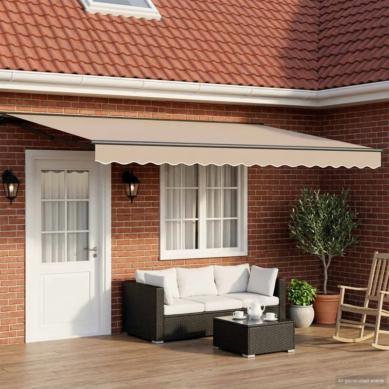 Rankinis markizės rėmas su LED Bežinis ir Antracitas 5 x 3 m