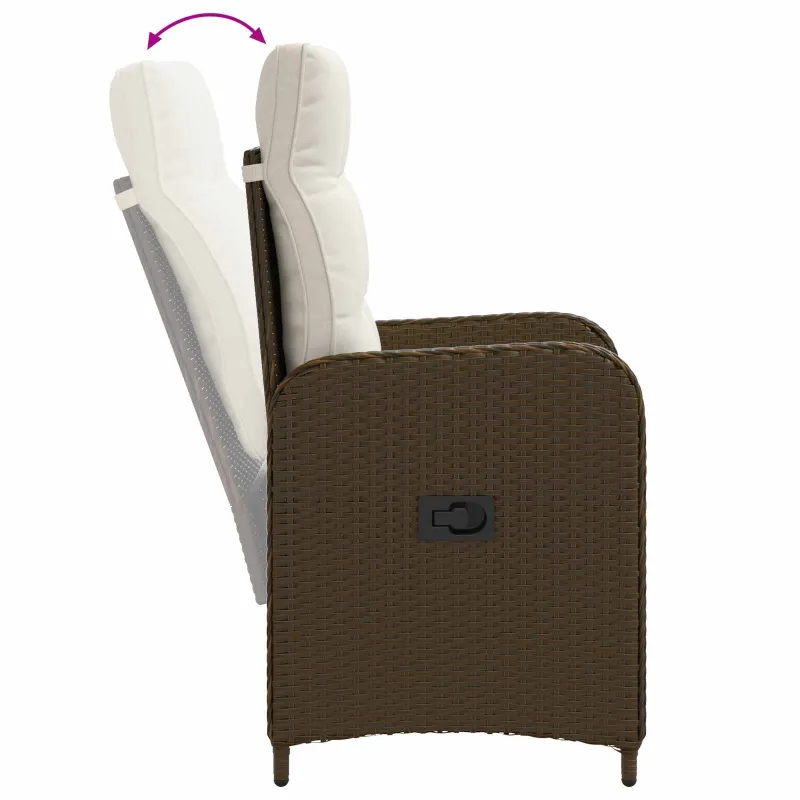 Lauko valgomojo komplektas 9 pcs Ruda ir Kremavimo Balta