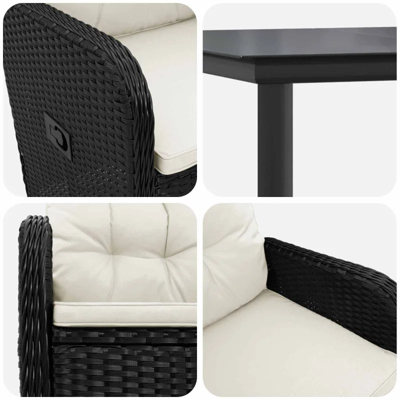 Sofa Stalo Rinkinys su pagalve su pagalve 7 pcs