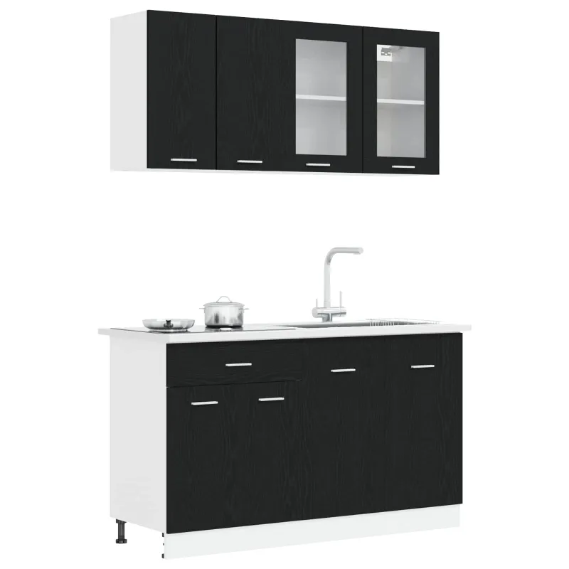 Virtuvės vienetas Lyon 4 pcs Juodojo ąžuolo Apdirbta mediena