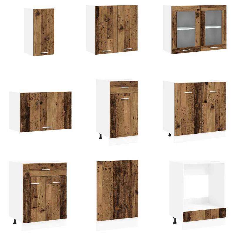 Virtuvės vienetas Lyon 8 pcs Apdirbta mediena