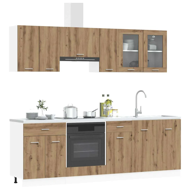 Virtuvės vienetas Lyon 8 pcs Apdirbta mediena