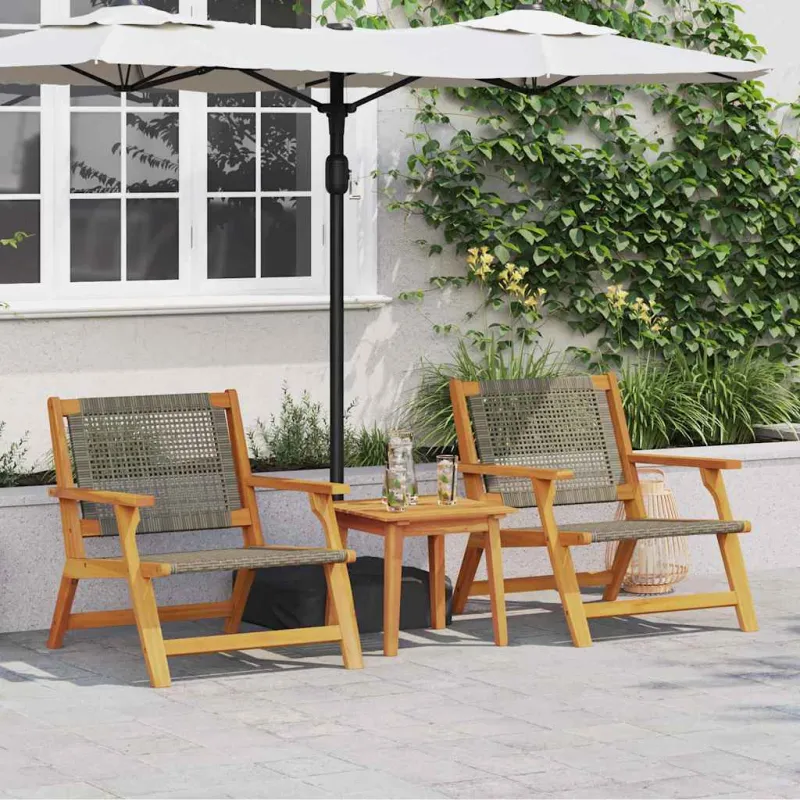 Sodo baldai 2 pcs Pilka 67 x 78 x 73 cm Kietos akacijos mediena