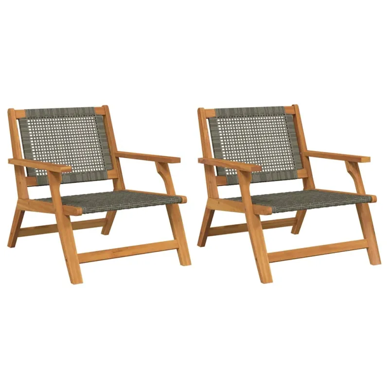 Sodo baldai 2 pcs Pilka 67 x 78 x 73 cm Kietos akacijos mediena