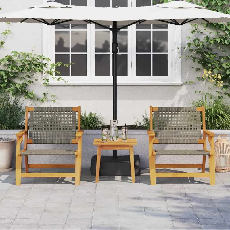 Sodo baldai 2 pcs Pilka 67 x 78 x 73 cm Kietos akacijos mediena