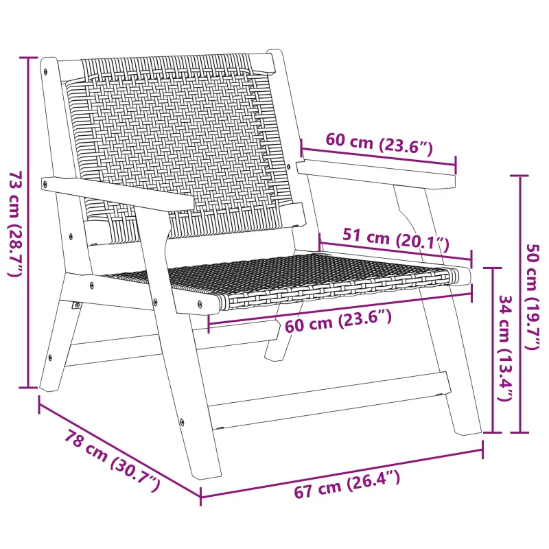Sodo baldai 2 pcs Pilka 67 x 78 x 73 cm Kietos akacijos mediena