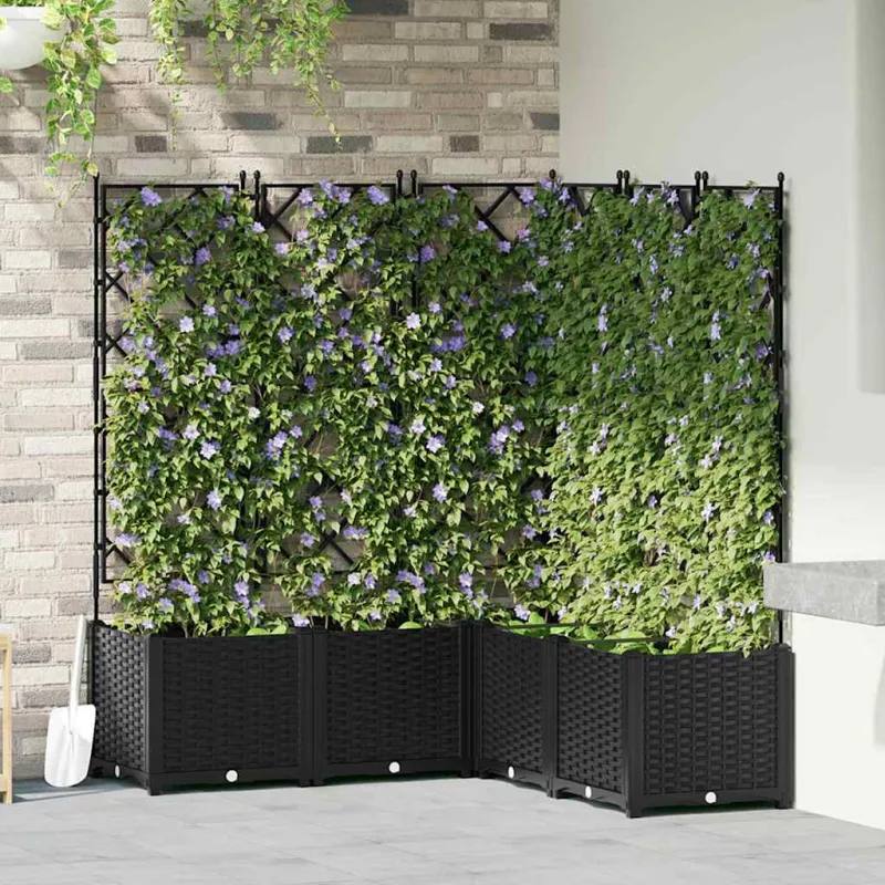 Sodo vazonas 5 pcs Juodas 120 x 120 x 143 cm Plastmasė