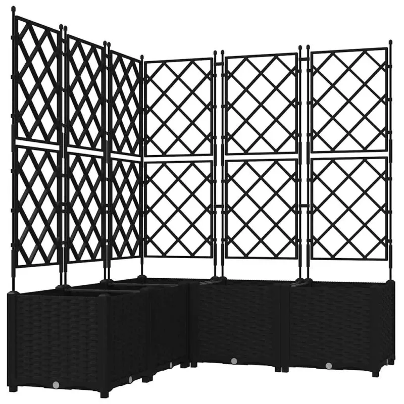 Sodo vazonas 5 pcs Juodas 120 x 120 x 143 cm Plastmasė